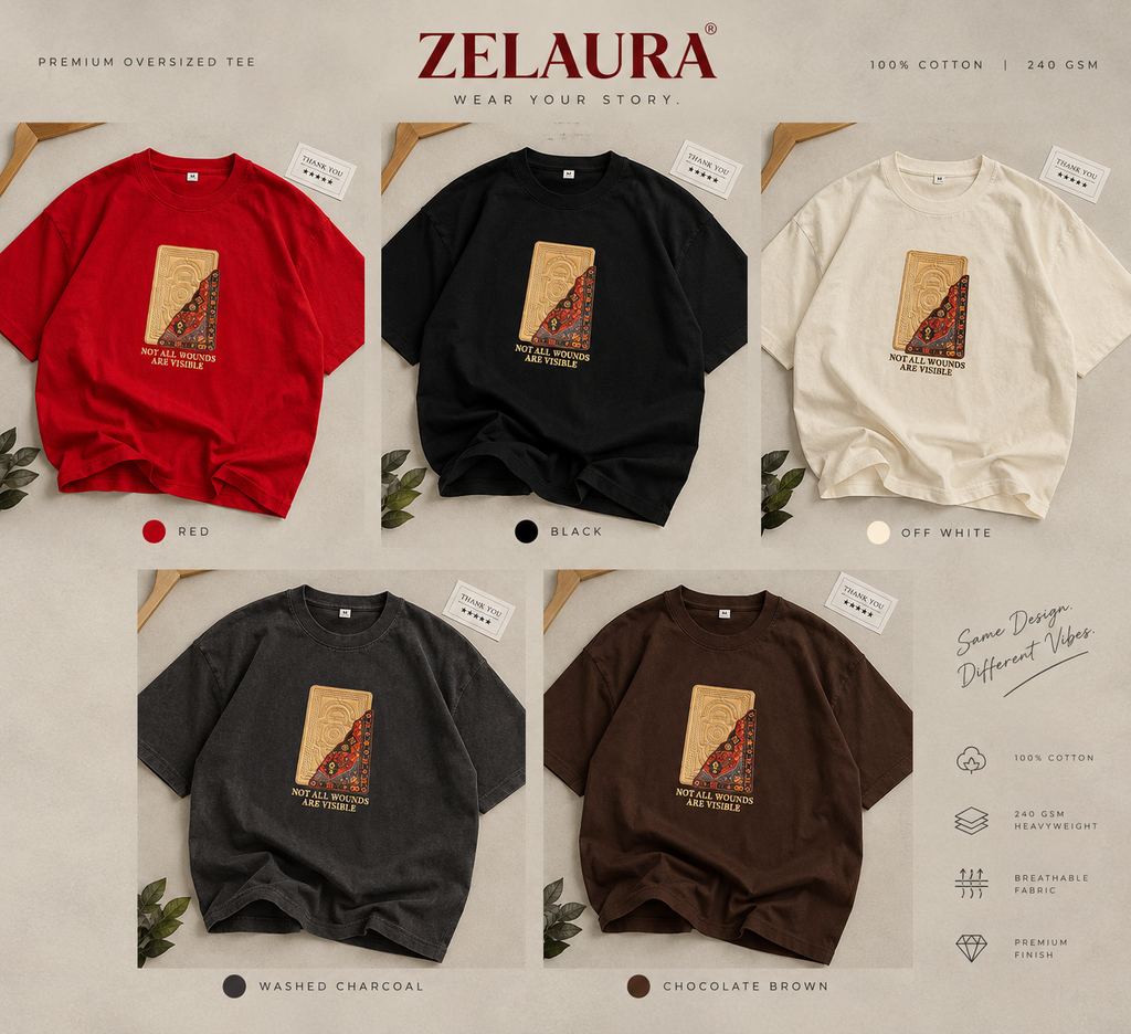 Not All Wounds Are Visible — 240 GSM Oversized T-Shirt