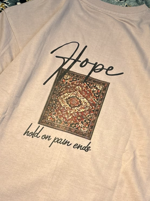 Hope Hold On Pain Ends Oversized Tee – close up graphic